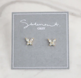 011 ($35) Statement Grey - Earrings - Butterfly
