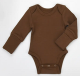000 ($28) Earthy - Long Sleeve Baby Bodysuits - Solids