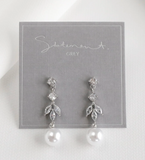 011 ($50) Statement Grey - Earrings - Mariella Crystal Pearl