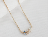 011 ($44) Statement Grey -Necklace - Bleu