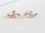 011 ($42) Statement Grey - Earrings - Rosie Pink Butterfly