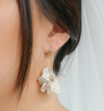 011 ($44) Statement Grey - Earrings - Marigold Petal Drop