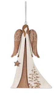 022 ($13) Ornament - Wood Angel w/Star