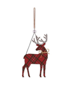 022 ($13) Ornament - Plaid Deer Small