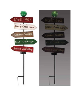 022 ($66) Christmas Solar Stake - North Pole, Candy Cane Lane