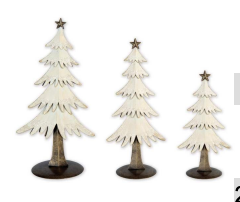 022 ($62) Tabletop Snow Tree - Set of 3