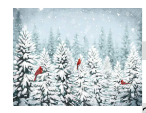 022 ($58) Block Wall Decor - Winter Cardinal