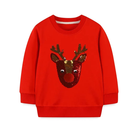 233 ($35) Red Reindeer Flippy Sweater