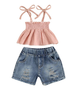 233 ($35) Tank Top and Jean Shorts Set