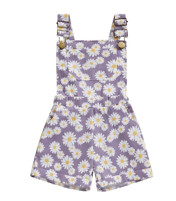 233 ($28) Purple Daisy Overalls