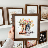 044 ($40) Rubber Boots Watercolour Sign | Framed Spring Sign