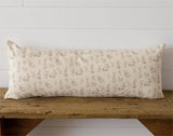 018 ($98) Lumbar Pillow - Rabbit And Wildflowers