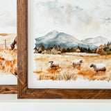 044 ($40) Watercolour Sheep Framed Wood Sign