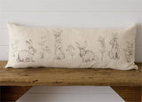 018 ($98) Lumbar Pillow - Rabbit And Wildflowers