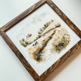 044 ($40) Watercolour Cows Framed Wood Sign