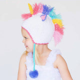 039 ($34-$36) Unicorn Pastel Earflap Beanie Hat