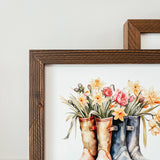 044 ($40) Rubber Boots Watercolour Sign | Framed Spring Sign