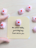 000 ($7) Big Hug Tiny Card - Mini Pig Holding Heart Comfort Gift