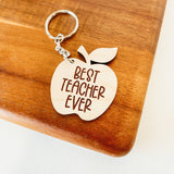 044 ($12.50) Best Teacher Ever Apple Wooden Keychain