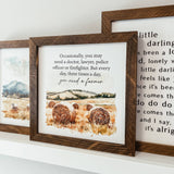 044 ($40) Three Times A Day You Need A Farmer Framed Wood Sign
