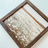 044 ($40) White Flower Field Framed Sign