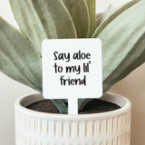 044 ($12.50) Say Aloe To My Lil' Friend Plant Stake