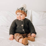 039 ($63) Loden Garter Stitch Cardigan Sweater Baby & Toddler
