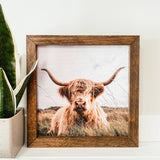 044 ($40) Highland Cow Framed Wooden Sign