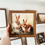 044 ($40) Bunny Vintage Inspired Sign | Framed Spring Sign