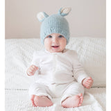 039 ($34) Bunny Ears Blue Beanie Hat - 6-24M