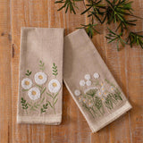 018 ($45) Chamomile Floral Embroidered Tea Towels - Set of 2