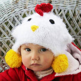 039 ($34) Chicken Earflap Beanie Hat Baby & Kids - 6-24M