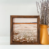 044 ($40) White Flower Field Framed Sign