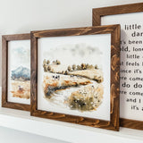 044 ($40) Watercolour Cows Framed Wood Sign