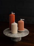000 ($35) Zoetstudio - Large Ribbed Pillar Candles