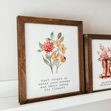 044 ($42) Dance Among The Flowers Framed Wooden Sign