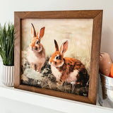 044 ($40) Bunny Vintage Inspired Sign | Framed Spring Sign