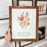 044 ($42) Dance Among The Flowers Framed Wooden Sign