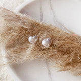 006 ($22) POSEY Pearl Heart Stud Earrings