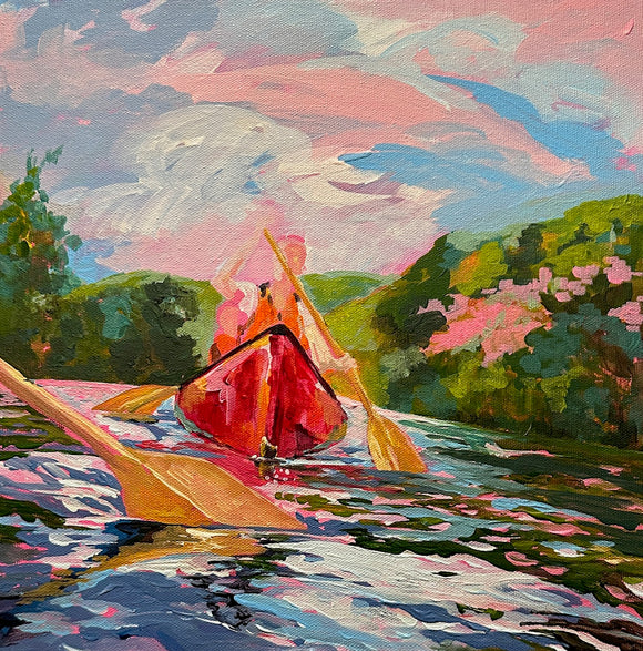 000 ($300) Jackie Ranahan - Artwork - Canoe 'Paddling'
