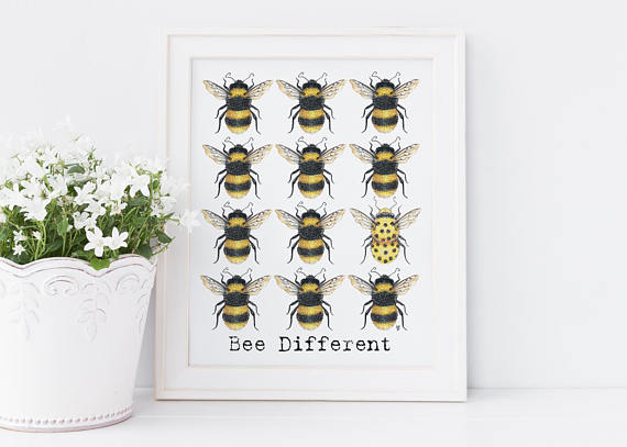 205 ($18) Print - Bee Different Polka Dot