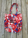 131 ($35) Bag - Red with Leaves Pattern