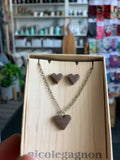 111 ($60) Rare Olive - Heart Sets - Necklace and Earrings