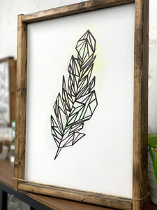 141 ($50) Sign - Feather with Colour