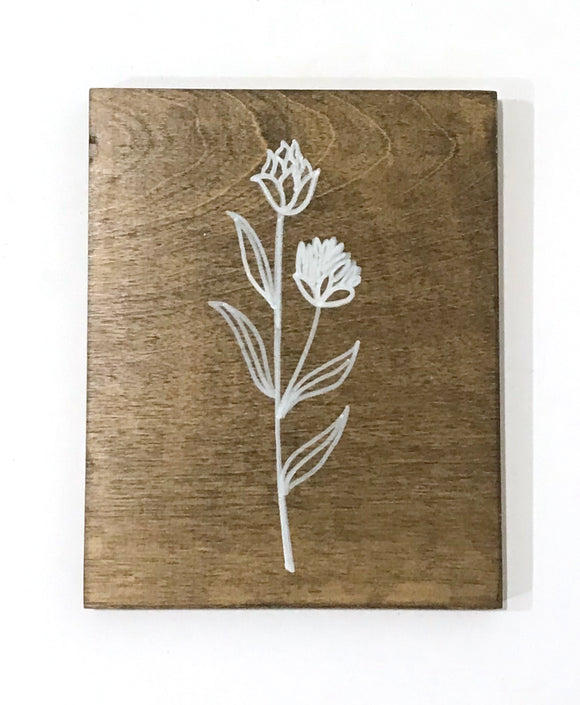 141 ($17) Wood Sign - Flower