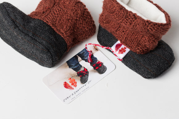 235 ($38 - $40) Booties - Knit Rust