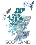 211 ($30) Map - Scotland - 11x14 - Various Colours