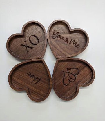 000 ($25) Heart Shaped Wooden Bowls