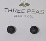 108 ($19) Earrings - Medium Lava Beads