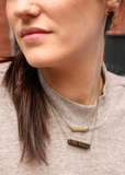 111 ($30) Necklace – Wood Bead - Rectangle